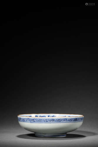 A Blue And White Flower Bowl, Kangxi Mark