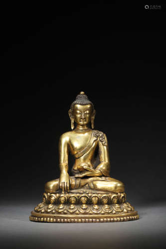 A Gilt Bronze Shakyamuni