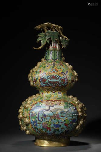 A Bronze Cloisonne Enamel Hundred Boys Vase