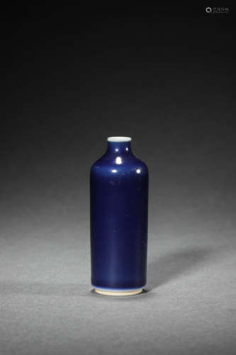 A Sacrificial Blue Glaze Snuff Bottle, Qianlong Mark