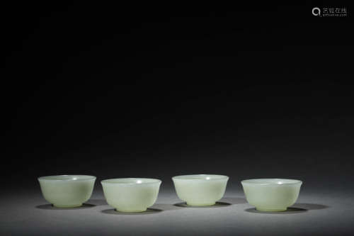 A Set Of Four Jade Cups