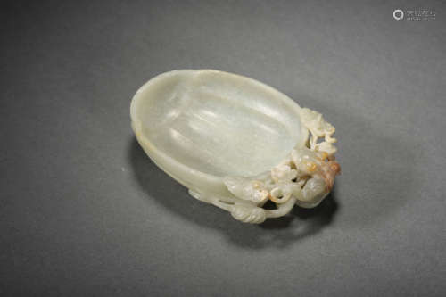 A White Jade Dragon Ears Small Brush Washer