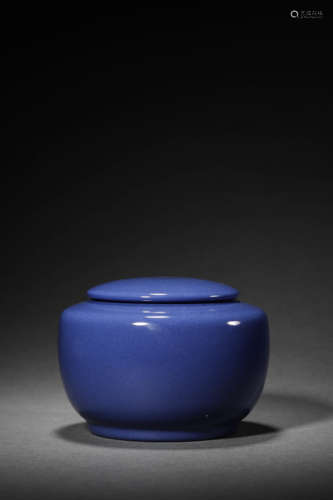 A Blue Glaze Go Stone Jar, Guangxu Mark