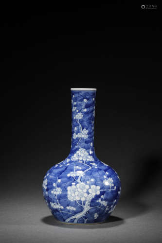 A Blue And White Prunus Tianqiuping Vase