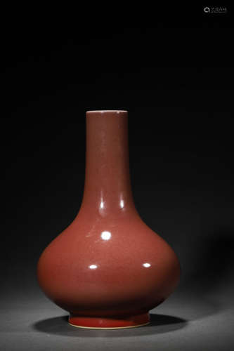 A Sacrificial Red Glaze Vase, Daoguang Mark