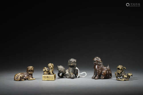 A Set Of Bronze Study Ornaments