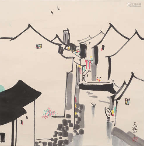 A Chinese Jiangnan Landscape Painting, Wu Guanzhong Mark