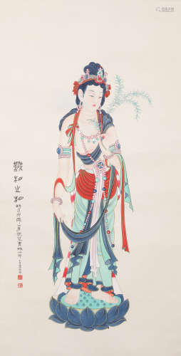 A Chinese Buddhist Painting, Zhang Daqian Mark