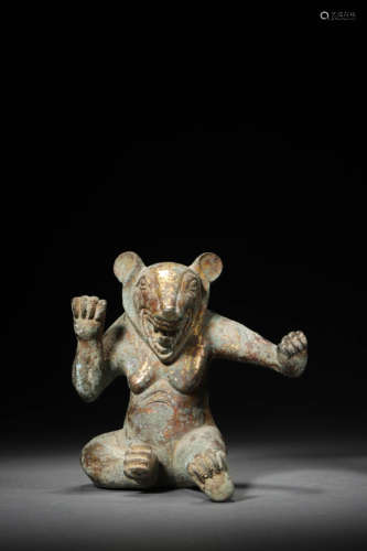 A Gilt Bronze Bear Ornament