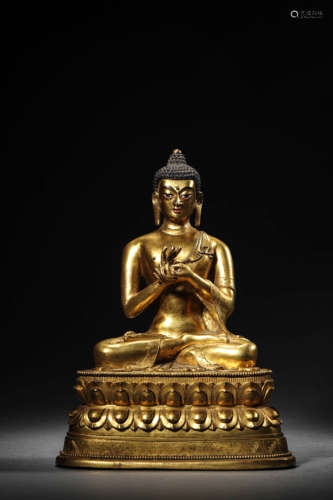 A Gilt Bronze Shakyamuni