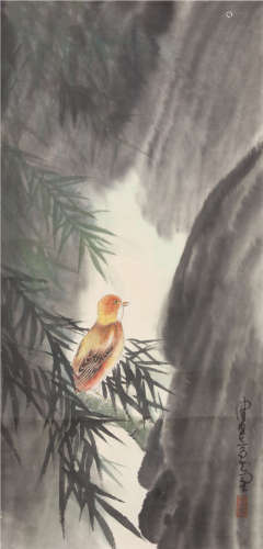 A Chinese Flower And Bird Painting, Chen Peiqiu Mark