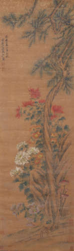 A Chinese Flower Painting, Sun Kehong Mark