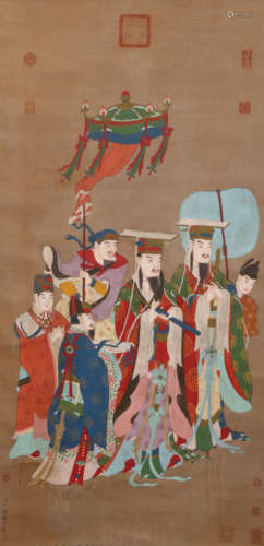 A Chinese Immortals Painting, Ding Guanpeng Mark