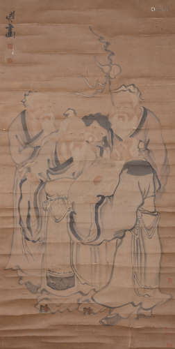 A Chinese Immortals Painting, Min Zhen Mark