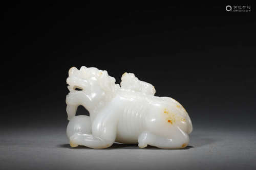 A White Jade Lions Ornament