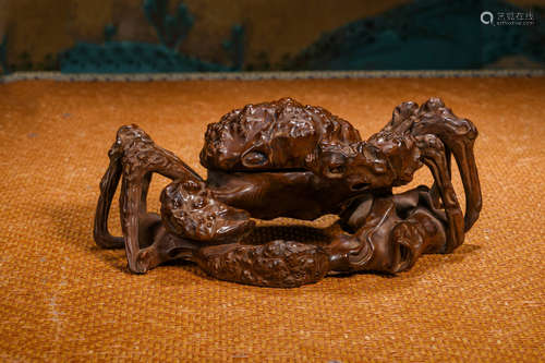 Wooden crab ornaments Chinese Qing Dynasty