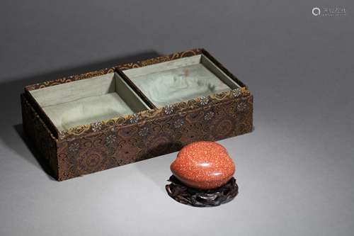 Glass peach shaped box Chinese Qing Dynasty