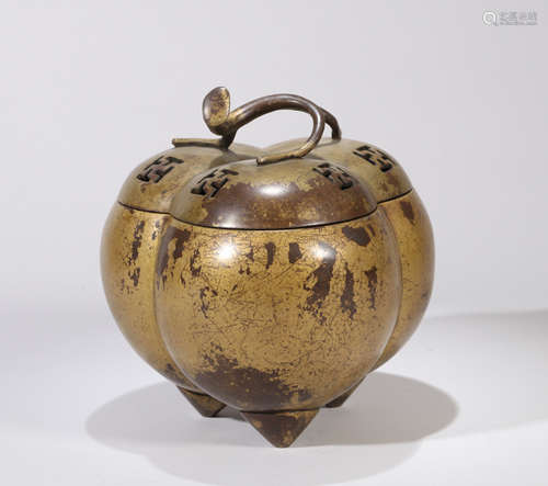 Copper incense burner Chinese Qing Dynasty