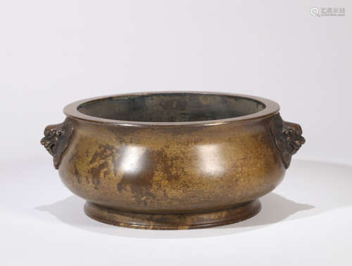 Copper incense burner Chinese Qing Dynasty