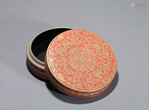 Porcelain flower printing box Chinese Qing Dynasty