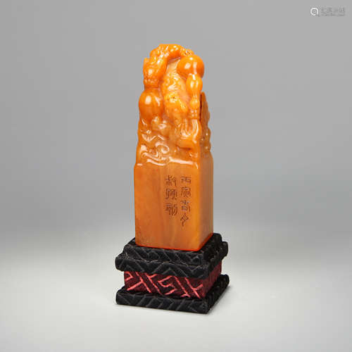 Yellow stone seal Chinese Qing Dynasty