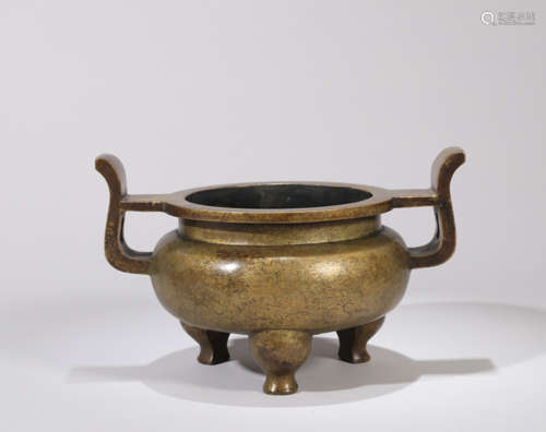 Copper incense burner Chinese Qing Dynasty