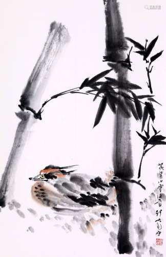 Qian Dali(錢大禮)Bamboo and birds