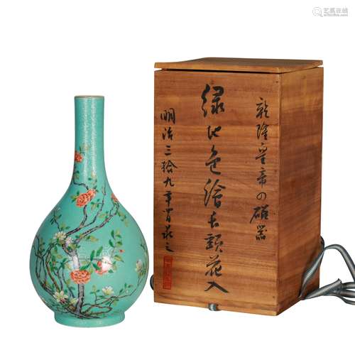 Flower pattern vases Chinese Qing Dynasty