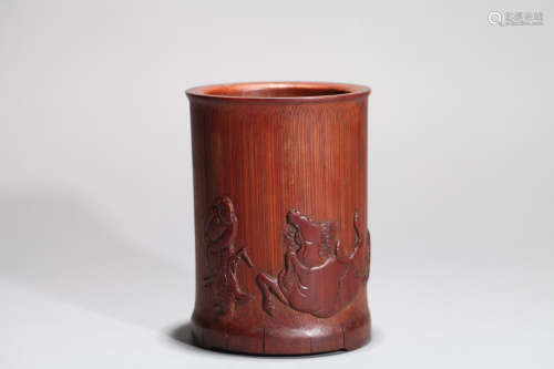 Bamboo pen holder Chinese Qing Dynasty