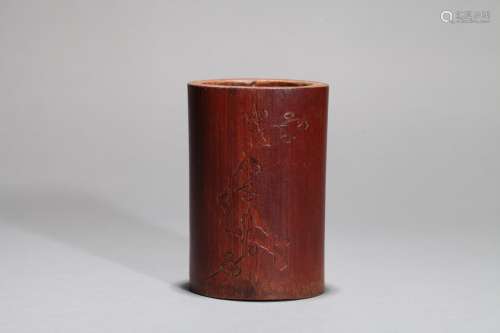 Bamboo pen holder Chinese Qing Dynasty