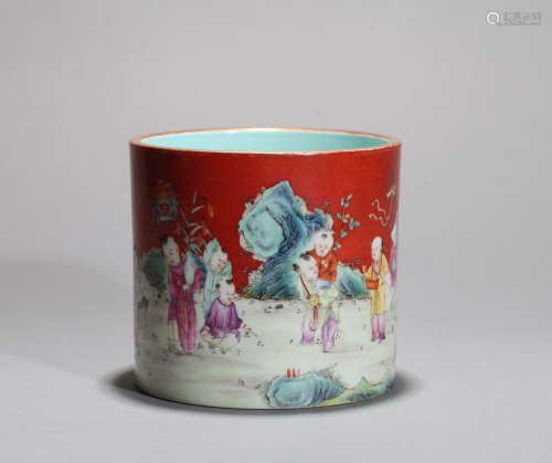 Children's decorative pen holder Chinese Qing Dynasty