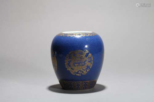 Blue porcelain vase Chinese Qing Dynasty