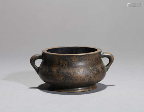 Copper incense burner Chinese Qing Dynasty