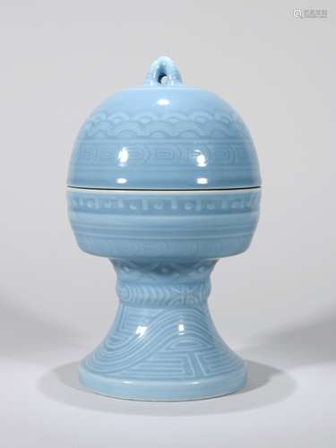 Blue glazed jar Chinese Qing Dynasty