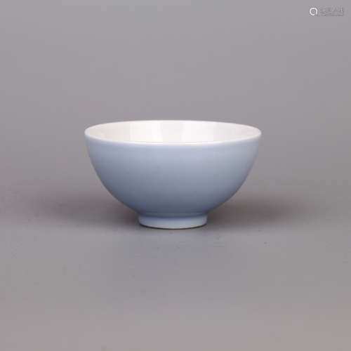 Sky blue tea bowl Chinese Qing Dynasty