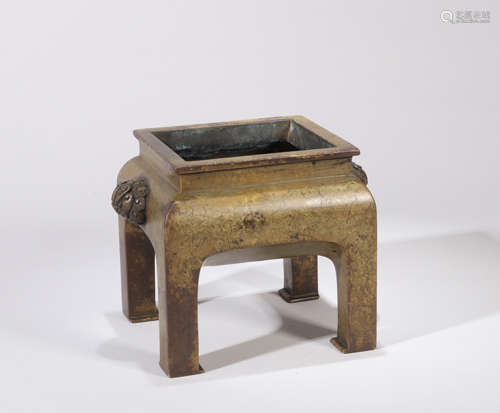 Copper incense burner Chinese Qing Dynasty