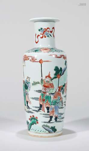 Colorful figure patterned porcelain vase Chinese Qing Dynast...