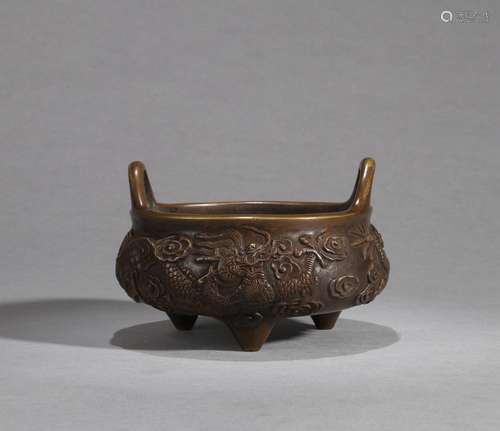 Copper incense burner Chinese Qing Dynasty