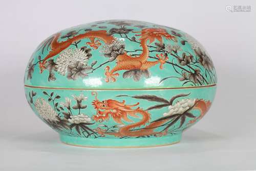 Painting dragon box Chinese Qing Dynasty