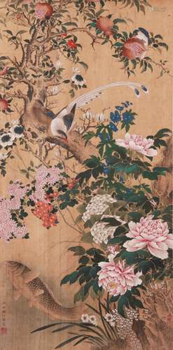 Zou Yigui(鄒一桂)flower-and-bird painting