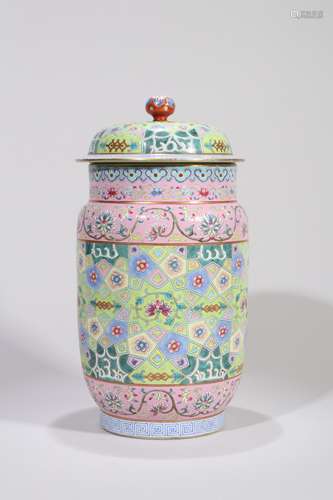 Colorful flower jars Chinese Qing Dynasty