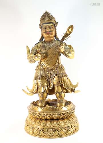 Group of Four Gilt Bronze Four Heavenly Kings Figure Statue