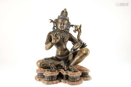 Bronze Buddha with Lotus Buddha Figure