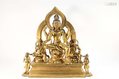 Gilt Bronze Buddha Figure Statue