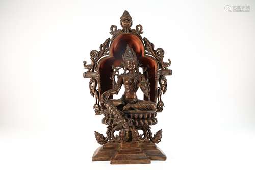 Alloy Copper Bronze GuanYin with Lotus Figure Statue