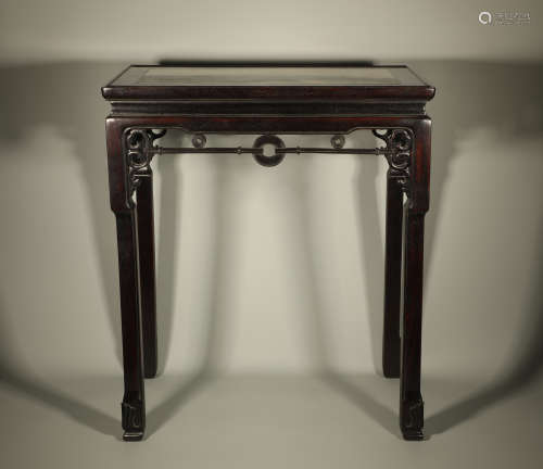 Red Sandalwood with Marble Stone Inlaid Table