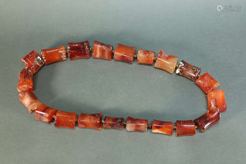 Red Agate Bead Necklace