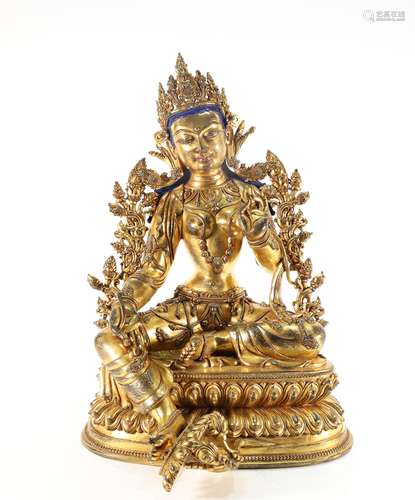 Gilt Bronze Buddha Figure Statue