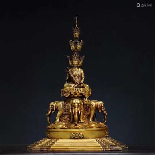 Gilt Bronze Buddha Figure Statue