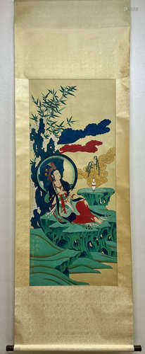 Chinese GuanYin Painting,Zhang Daqian Mark